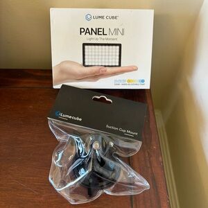 Lume Cube Panel Mini with Suction Cup Mount Sold as a set, New!